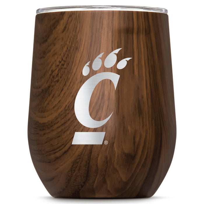 Corkcicle Stemless Wine Glass with Cincinnati Bearcats Primary Logo