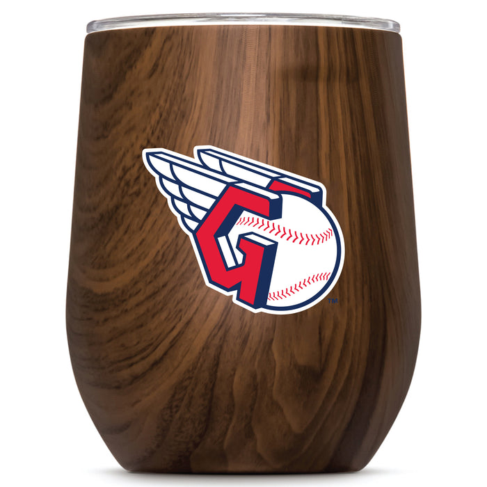 Corkcicle Stemless Wine Glass with Cleveland Guardians Primary Logo
