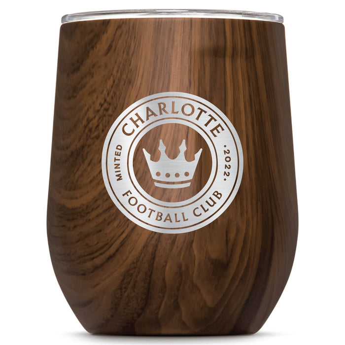 Corkcicle Stemless Wine Glass with Charlotte FC Primary Logo