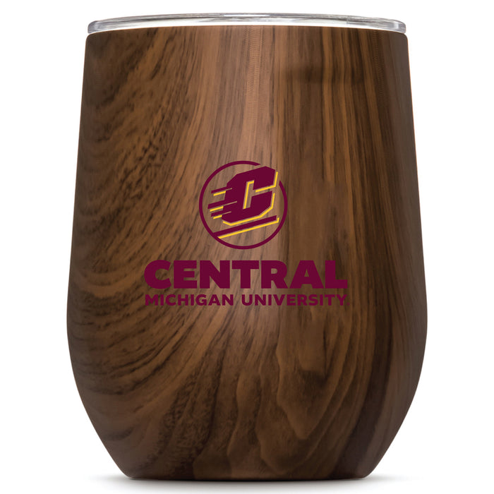 Corkcicle Stemless Wine Glass with Central Michigan Chippewas Secondary Logo