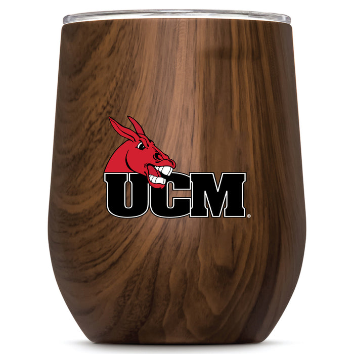 Corkcicle Stemless Wine Glass with Central Missouri Mules Primary Logo