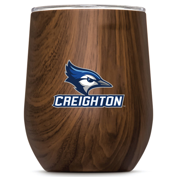 Corkcicle Stemless Wine Glass with Creighton University Bluejays Secondary Logo