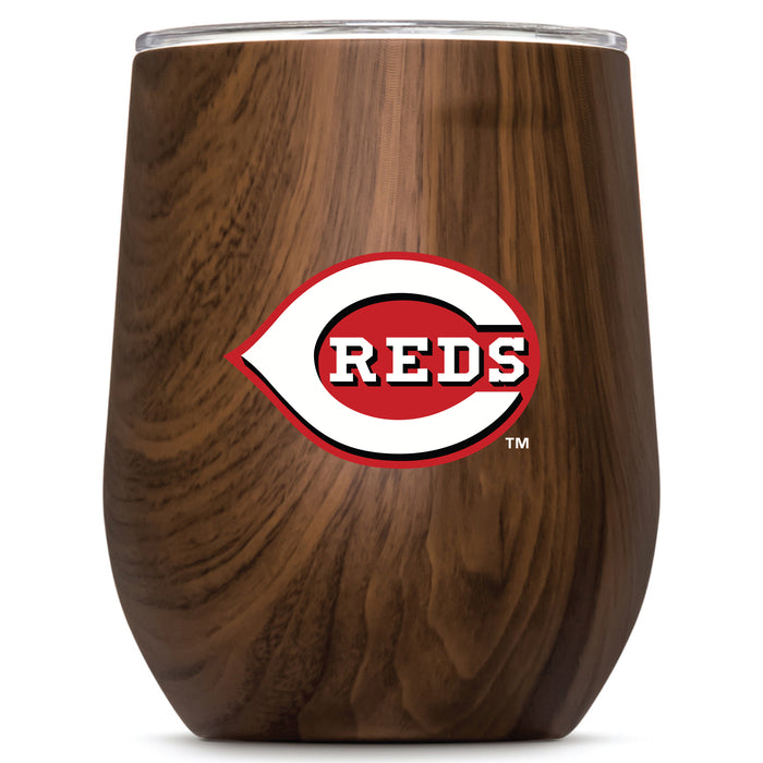 Corkcicle Stemless Wine Glass with Cincinnati Reds Primary Logo