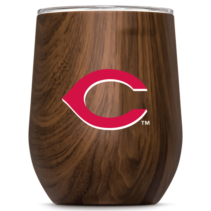 Corkcicle Stemless Wine Glass with Cincinnati Reds Secondary Logo