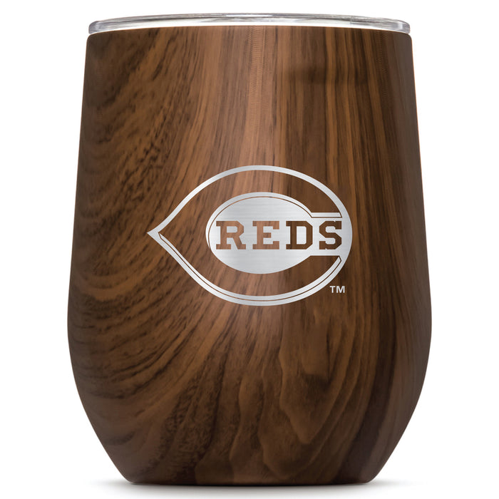 Corkcicle Stemless Wine Glass with Cincinnati Reds Primary Logo