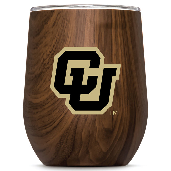 Corkcicle Stemless Wine Glass with Colorado Buffaloes Secondary Logo