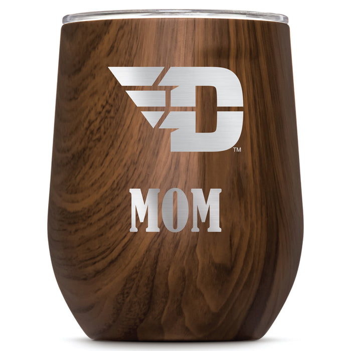 Corkcicle Stemless Wine Glass with Dayton Flyers Mom Primary Logo