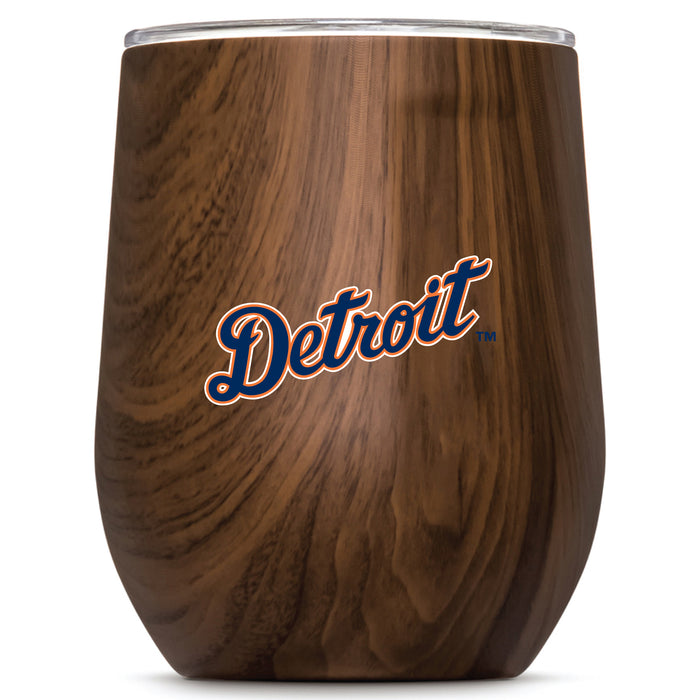 Corkcicle Stemless Wine Glass with Detroit Tigers Wordmark Logo