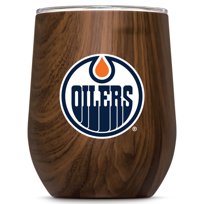 Corkcicle Stemless Wine Glass with Edmonton Oilers Primary Logo