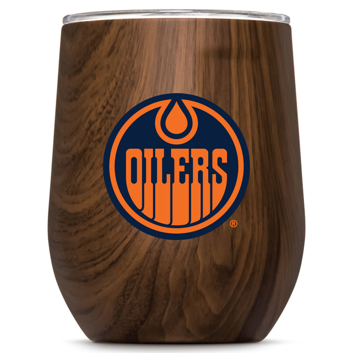 Corkcicle Stemless Wine Glass with Edmonton Oilers Secondary Logo