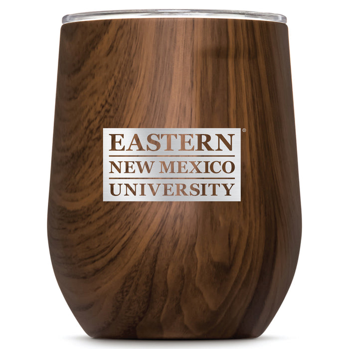 Corkcicle Stemless Wine Glass with Eastern New Mexico Greyhounds Primary Logo