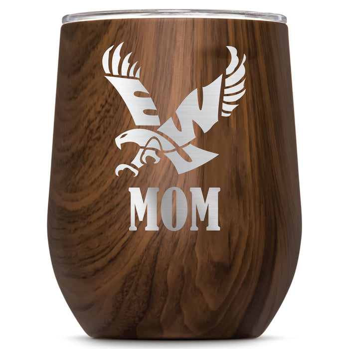Corkcicle Stemless Wine Glass with Eastern Washington Eagles Mom Primary Logo