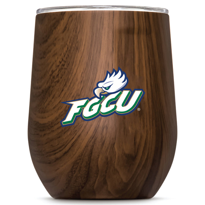 Corkcicle Stemless Wine Glass with Florida Gulf Coast Eagles Primary Logo