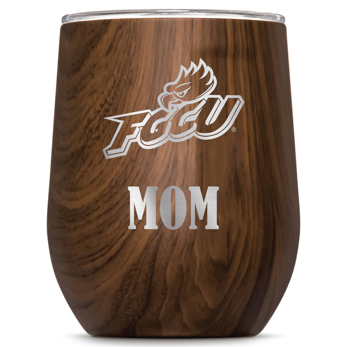 Corkcicle Stemless Wine Glass with Florida Gulf Coast Eagles Mom Primary Logo