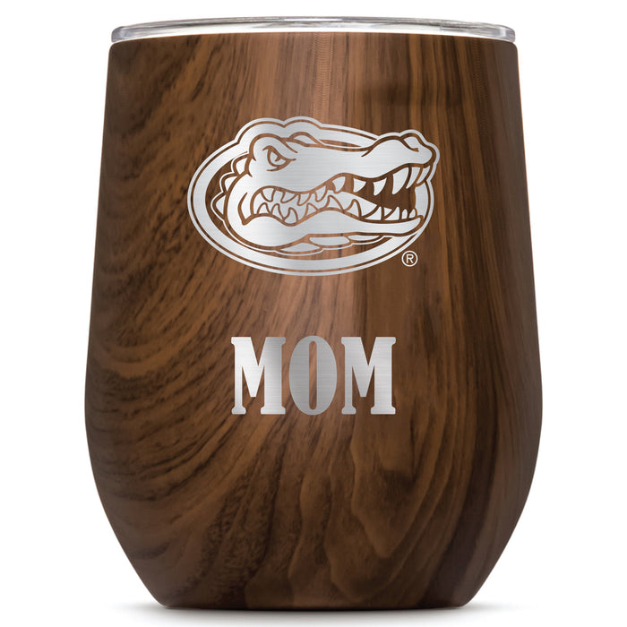 Corkcicle Stemless Wine Glass with Florida Gators Mom Primary Logo
