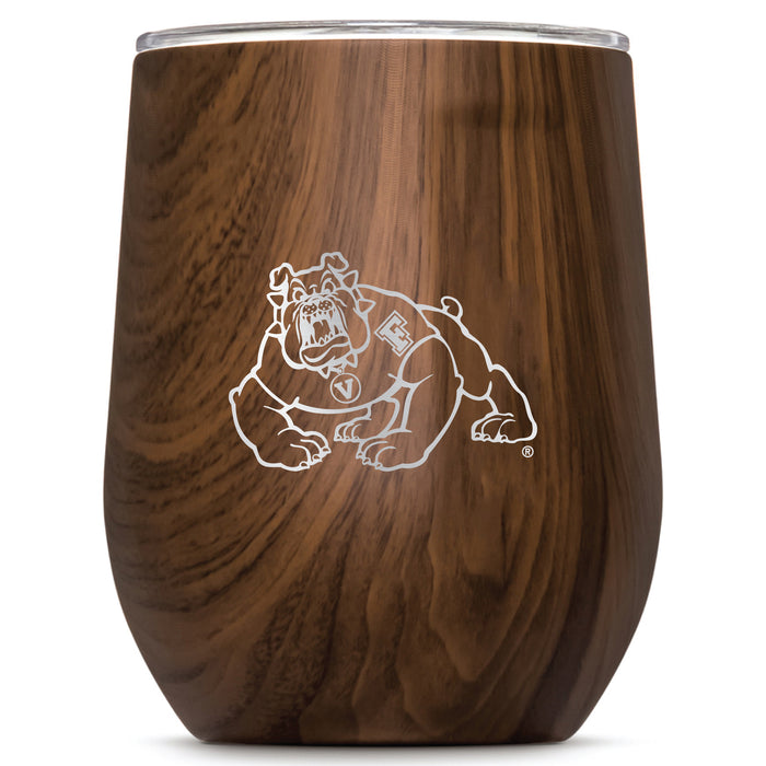 Corkcicle Stemless Wine Glass with Fresno State Bulldogs Primary Logo