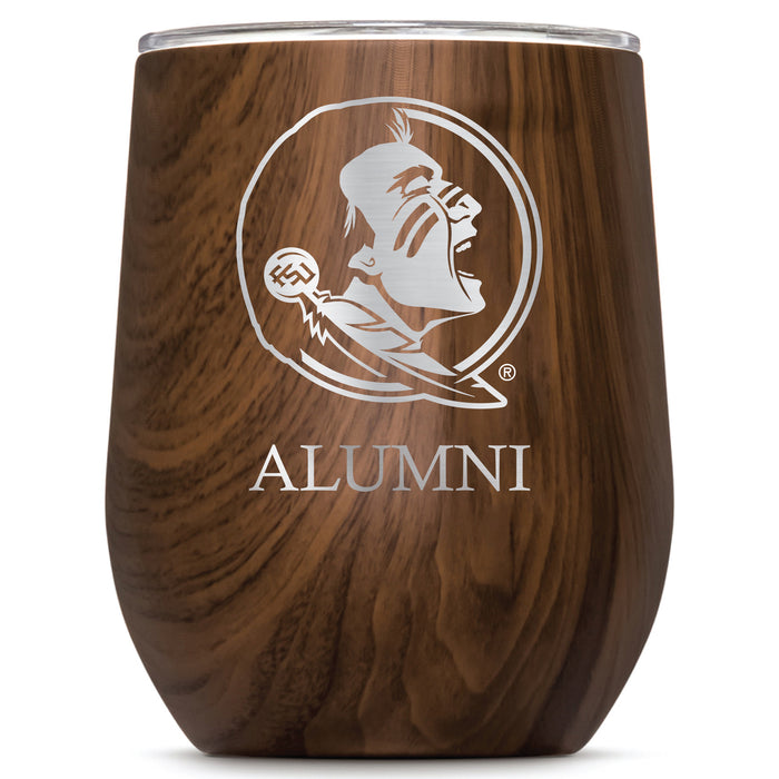 Corkcicle Stemless Wine Glass with Florida State Seminoles Alumnit Primary Logo