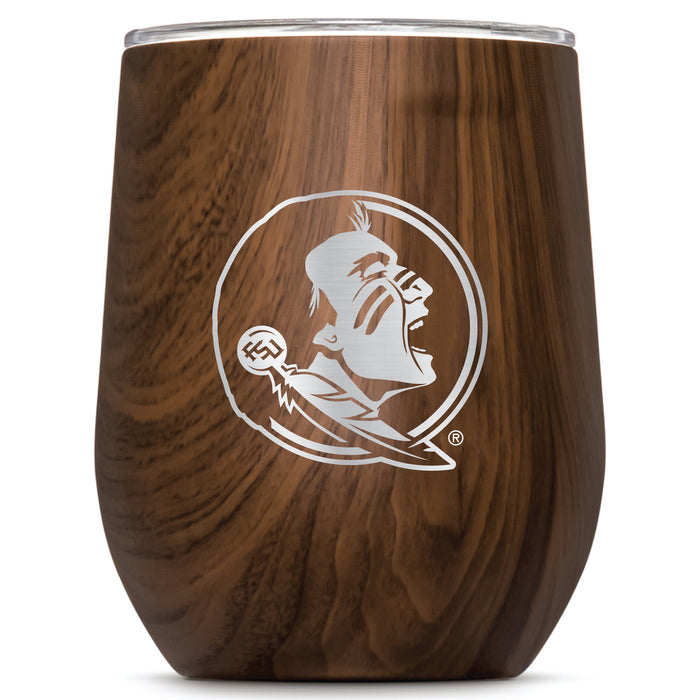 Corkcicle Stemless Wine Glass with Florida State Seminoles Primary Logo