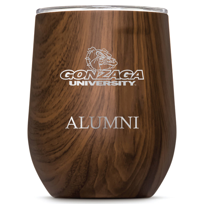 Corkcicle Stemless Wine Glass with Gonzaga Bulldogs Alumnit Primary Logo