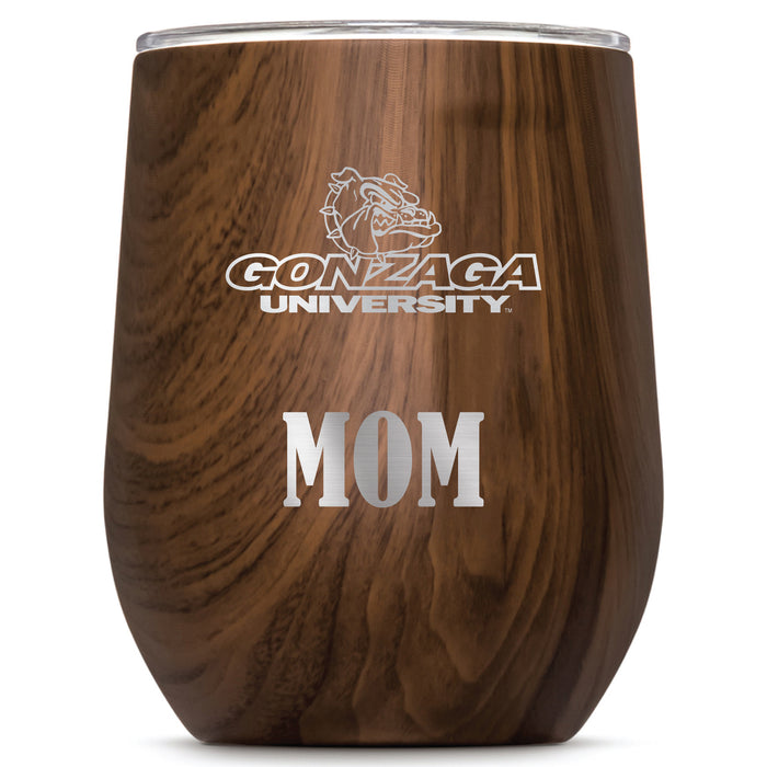 Corkcicle Stemless Wine Glass with Gonzaga Bulldogs Mom Primary Logo