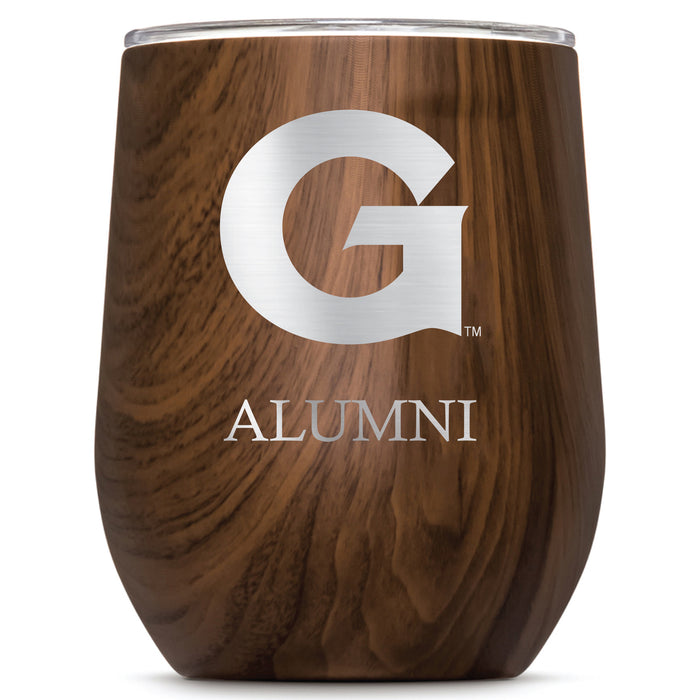 Corkcicle Stemless Wine Glass with Georgetown Hoyas Alumnit Primary Logo