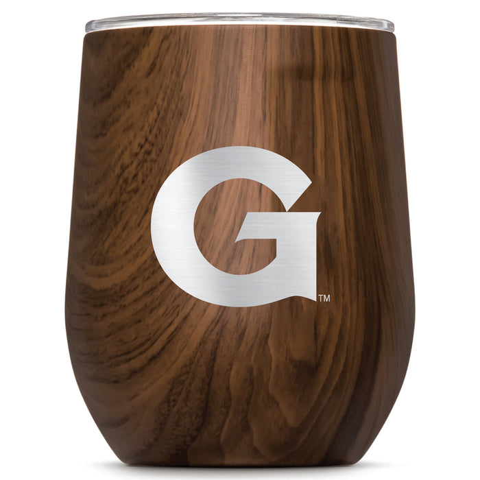 Corkcicle Stemless Wine Glass with Georgetown Hoyas Primary Logo