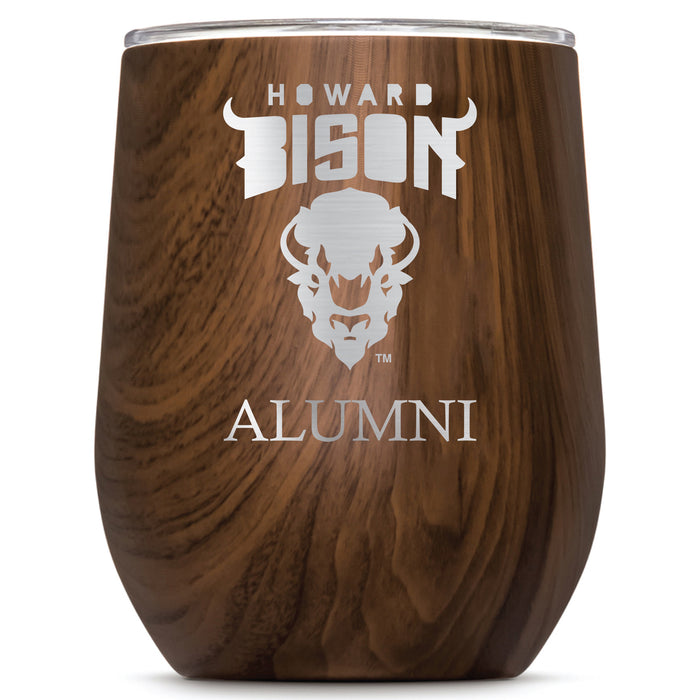 Corkcicle Stemless Wine Glass with Howard Bison Alumnit Primary Logo