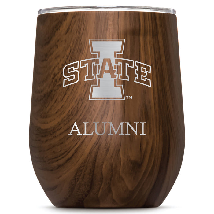 Corkcicle Stemless Wine Glass with Iowa State Cyclones Alumnit Primary Logo