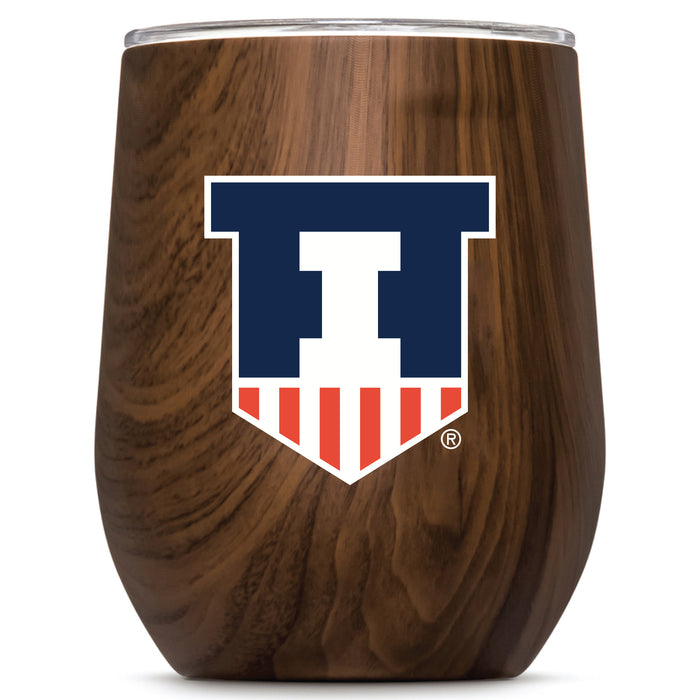 Corkcicle Stemless Wine Glass with Illinois Fighting Illini Secondary Logo