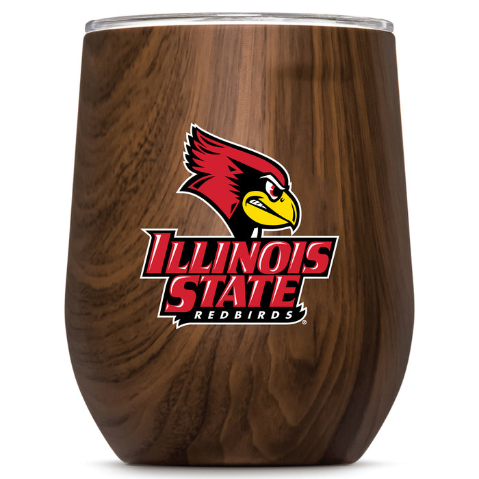 Corkcicle Stemless Wine Glass with Illinois State Redbirds Secondary Logo