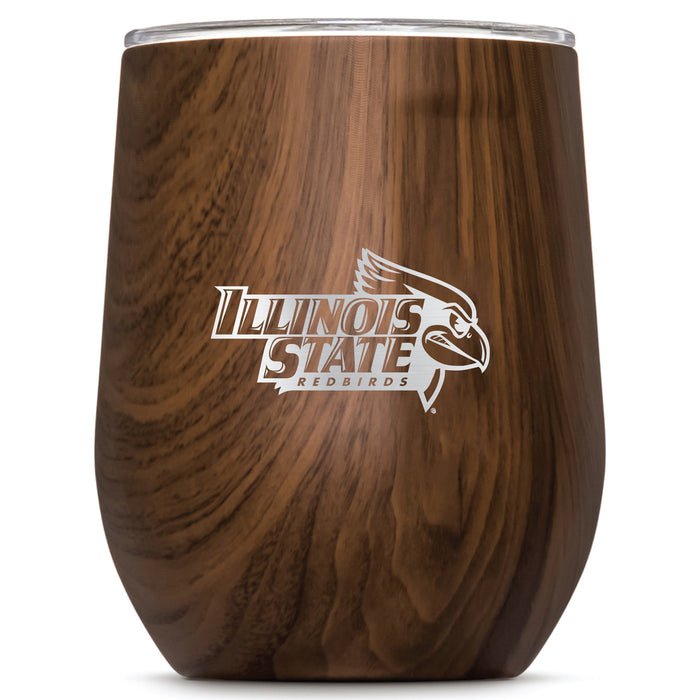 Corkcicle Stemless Wine Glass with Illinois State Redbirds Primary Logo