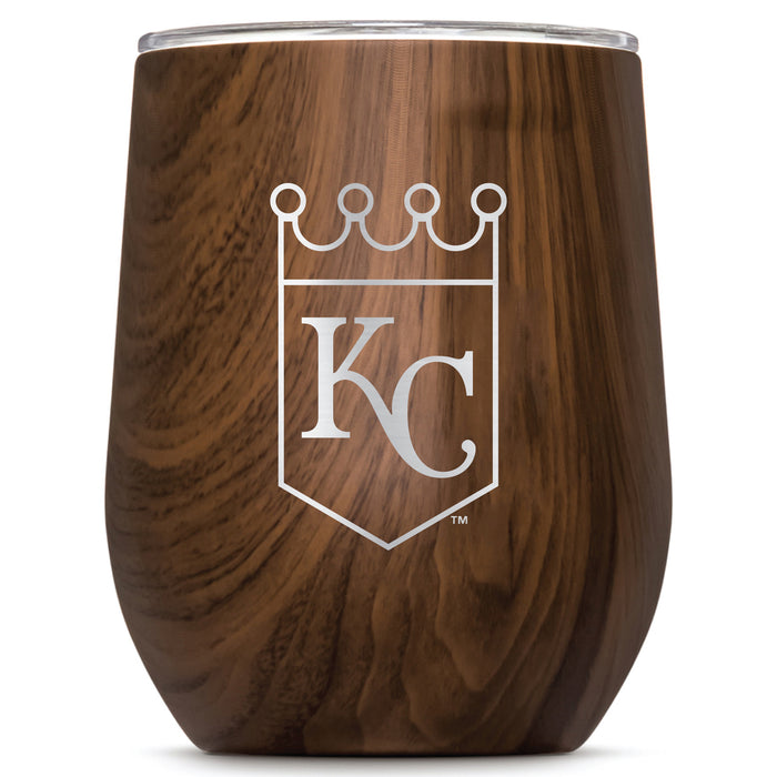 Corkcicle Stemless Wine Glass with Kansas City Royals Secondary Etched Logo