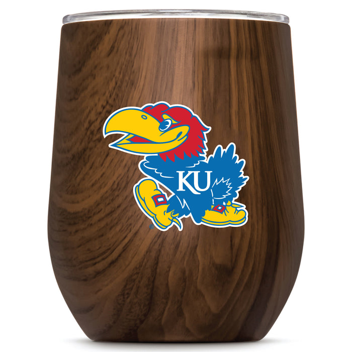 Corkcicle Stemless Wine Glass with Kansas Jayhawks Primary Logo