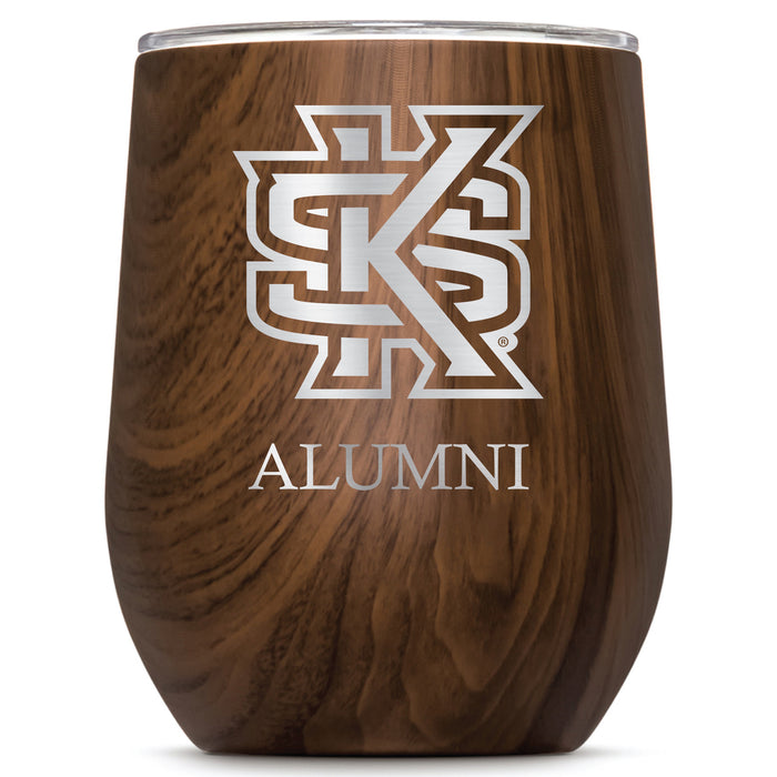 Corkcicle Stemless Wine Glass with Kennesaw State Owls Alumnit Primary Logo