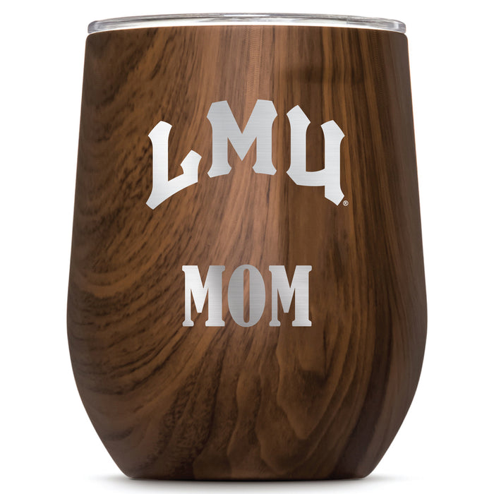 Corkcicle Stemless Wine Glass with Loyola Marymount University Lions Mom Primary Logo