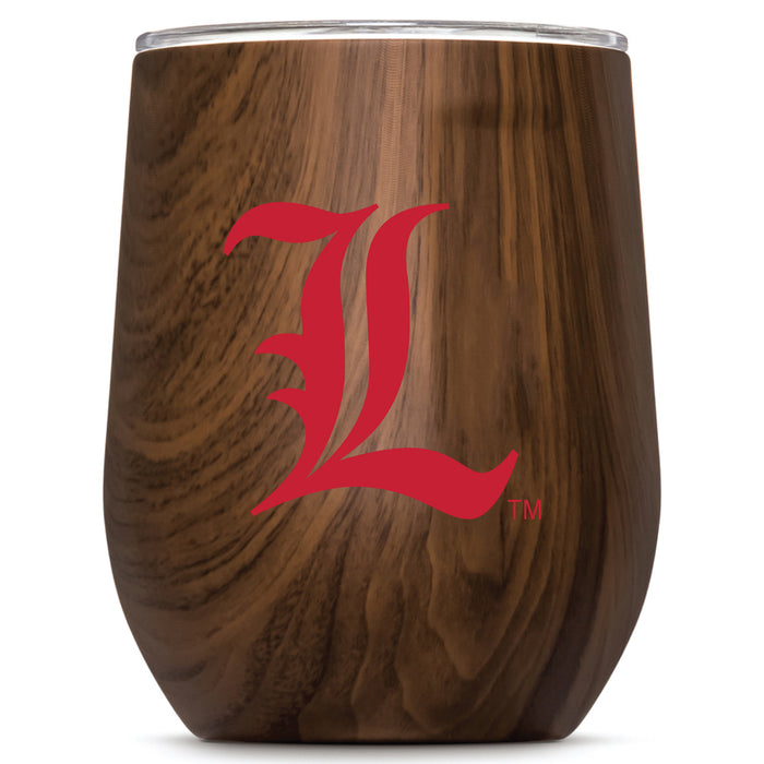 Corkcicle Stemless Wine Glass with Louisville Cardinals Secondary Logo