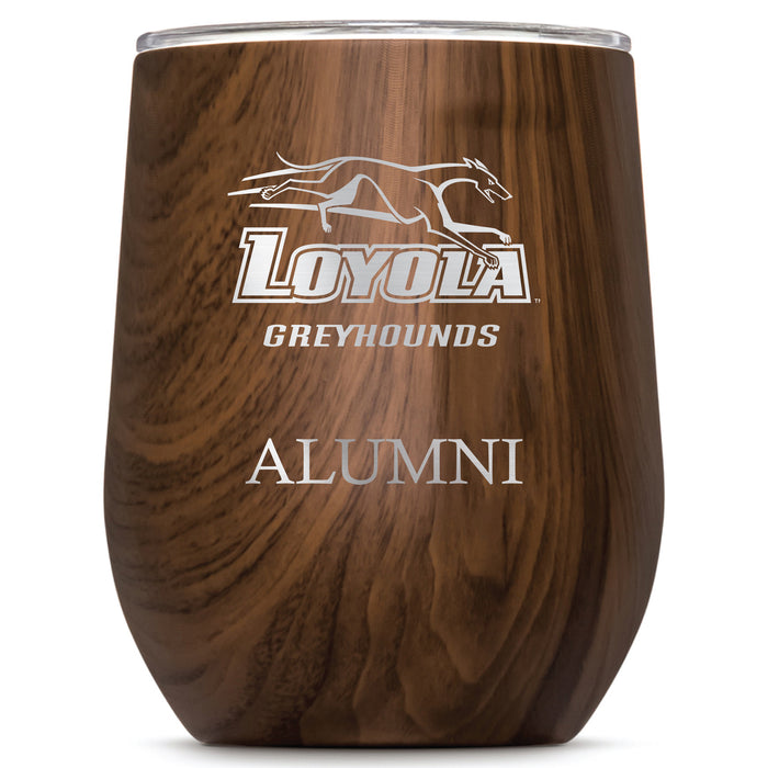Corkcicle Stemless Wine Glass with Loyola Univ Of Maryland Hounds Alumnit Primary Logo