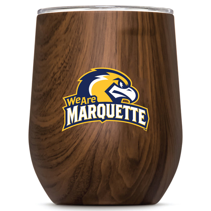 Corkcicle Stemless Wine Glass with Marquette Golden Eagles Secondary Logo