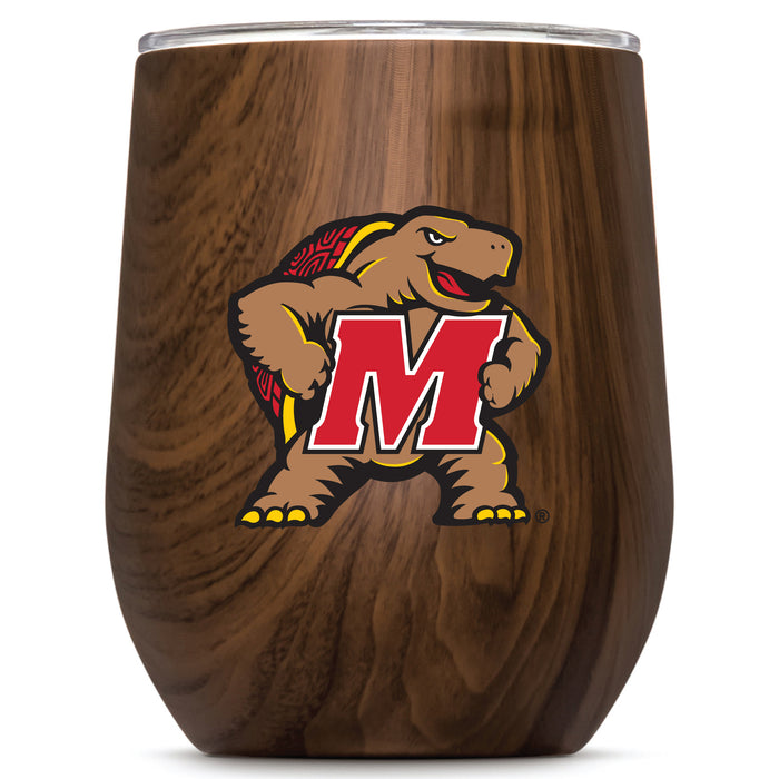 Corkcicle Stemless Wine Glass with Maryland Terrapins Secondary Logo