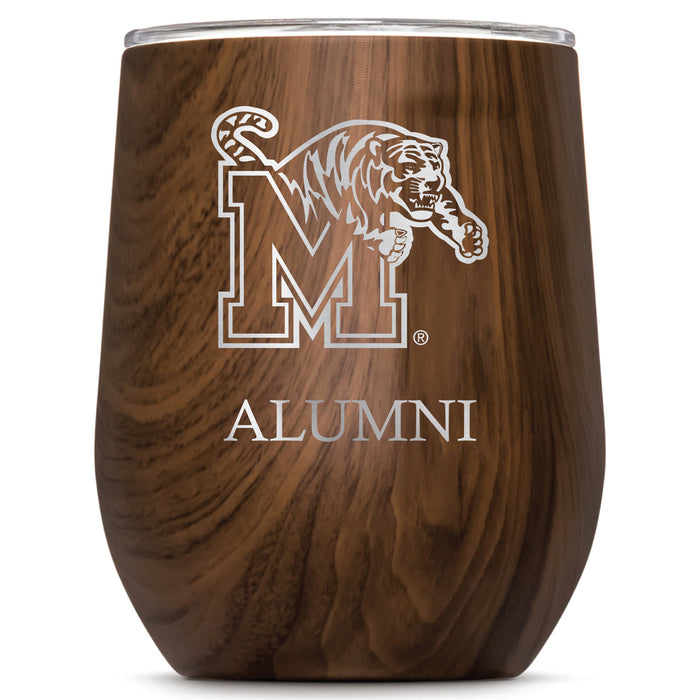 Corkcicle Stemless Wine Glass with Memphis Tigers Alumnit Primary Logo