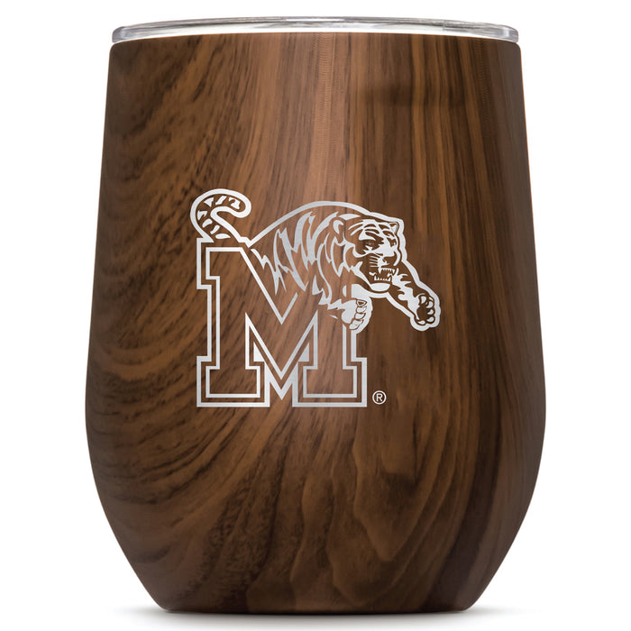 Corkcicle Stemless Wine Glass with Memphis Tigers Primary Logo