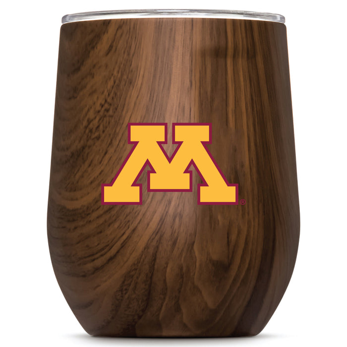 Corkcicle Stemless Wine Glass with Minnesota Golden Gophers Primary Logo