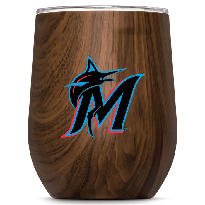 Corkcicle Stemless Wine Glass with Miami Marlins Secondary Logo