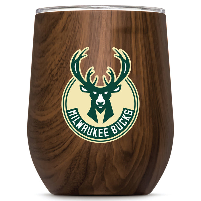 Corkcicle Stemless Wine Glass with Milwaukee Bucks Primary Logo