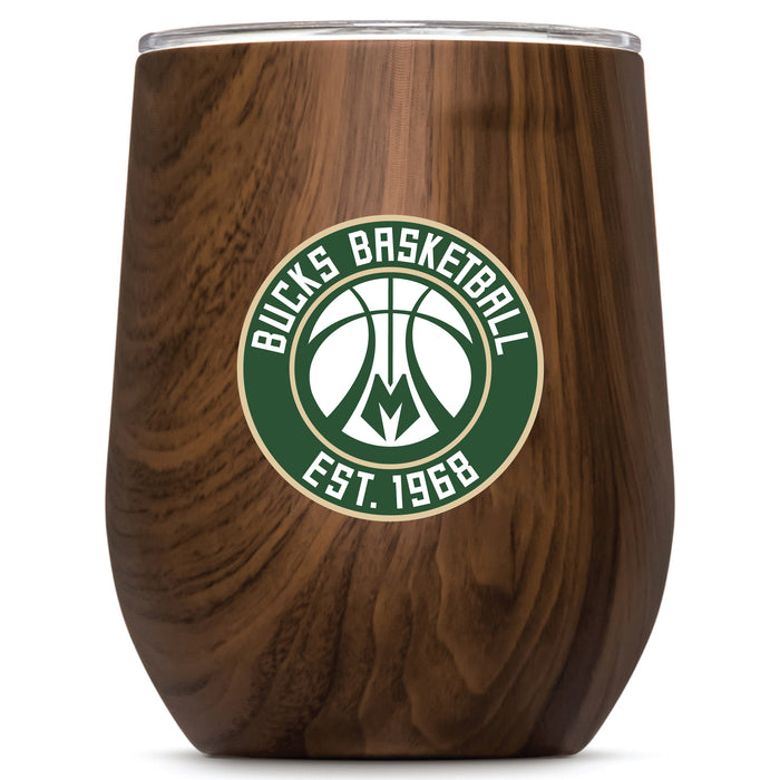 Corkcicle Stemless Wine Glass with Milwaukee Bucks Secondary Logo