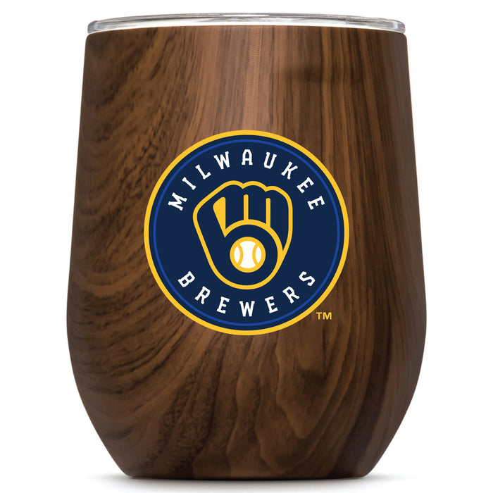 Corkcicle Stemless Wine Glass with Milwaukee Brewers Primary Logo