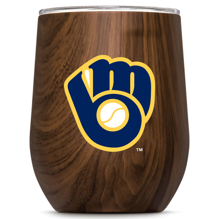 Corkcicle Stemless Wine Glass with Milwaukee Brewers Secondary Logo