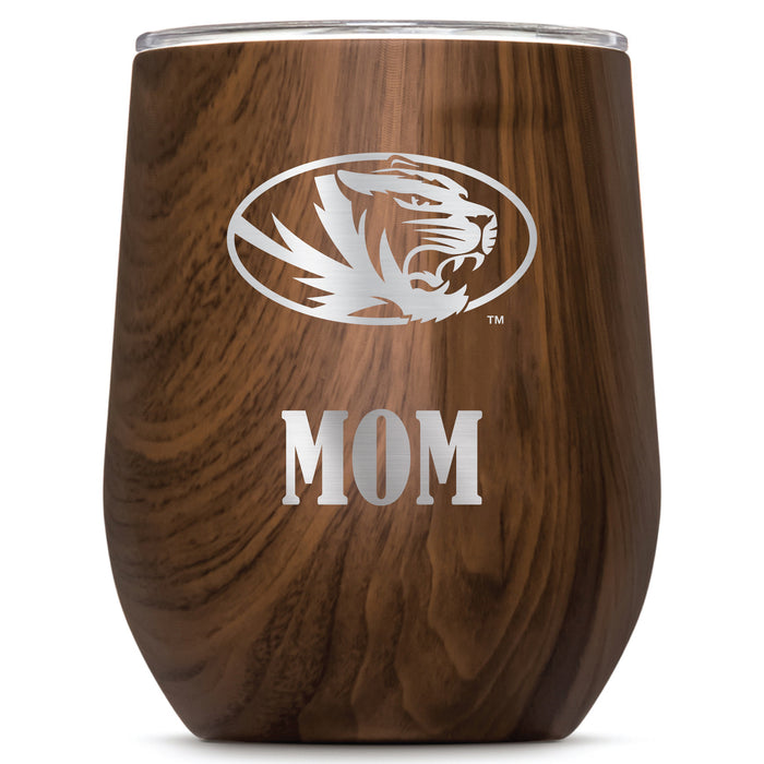 Corkcicle Stemless Wine Glass with Missouri Tigers Mom Primary Logo