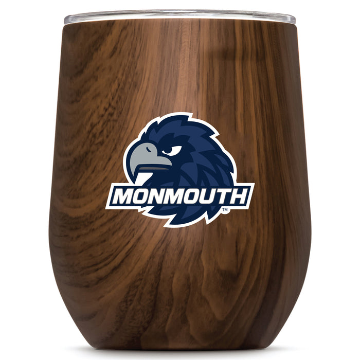 Corkcicle Stemless Wine Glass with Monmouth Hawks Primary Logo