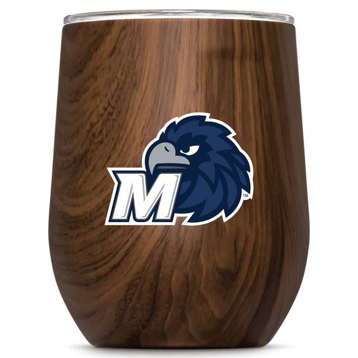 Corkcicle Stemless Wine Glass with Monmouth Hawks Secondary Logo